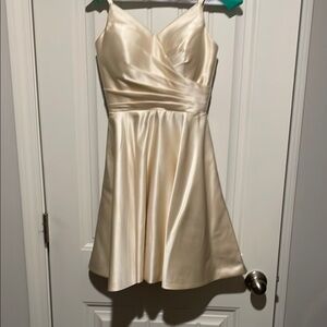 Elegant Cream Satin Dress